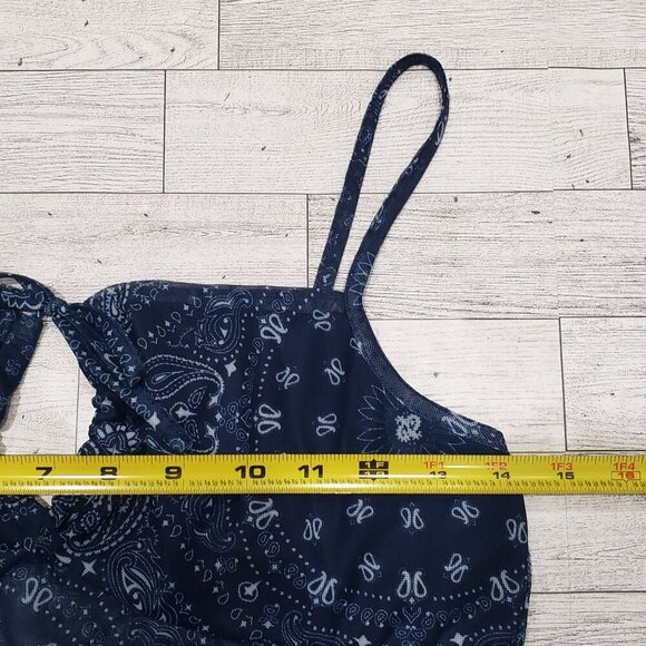 Cider Sheer Crop Cami Handkerchief Print Boho Hippie Country Western Size M NWT - Picture 9 of 10